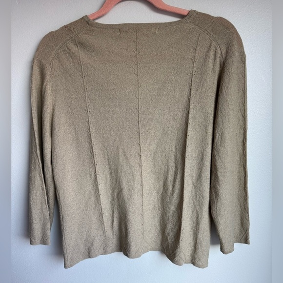 Max Studio 90’s Quarter Sleeve Tan, Beige Button-Up Cardigan Size L - Picture 4 of 6